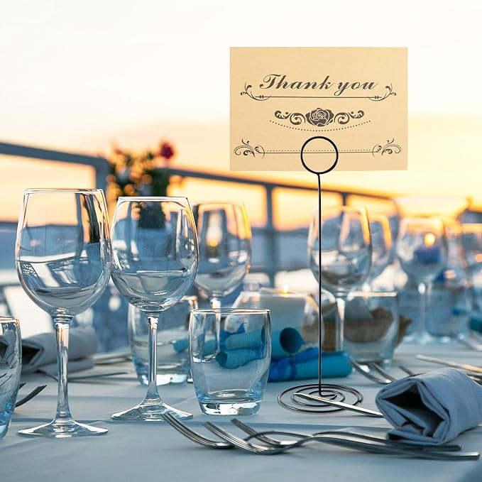 Hoewina 10Pcs Place Card Holder, Table Number Holders, Wire Picture Holder - Image 5