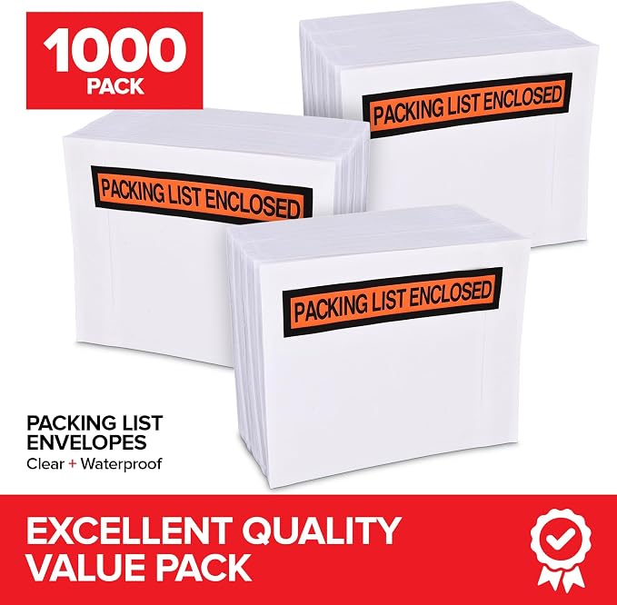 1000 Piece Waterproof Packing List Envelopes, Invoice & Packing Slip Pouches - Image 2