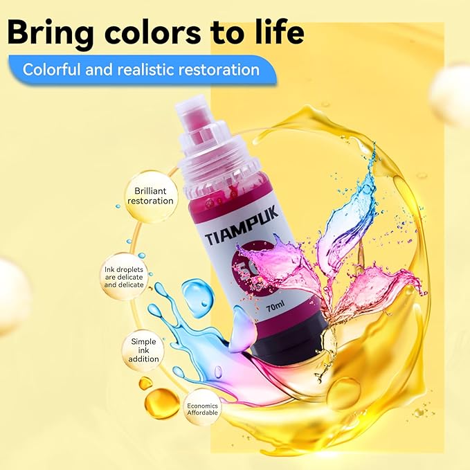 5 Pack T502 502 Ink Refill for Ecotank ET-4850 ET-4760 ET2750 ET-3760 ST-4000 ET-15000 ET-2850 ST-2000 ET-3710 ET-3850 ET-3750 ET-3830 ET4750 ET3700 ST3000 ET2700 ET2760 Printer-DeskLoop Office