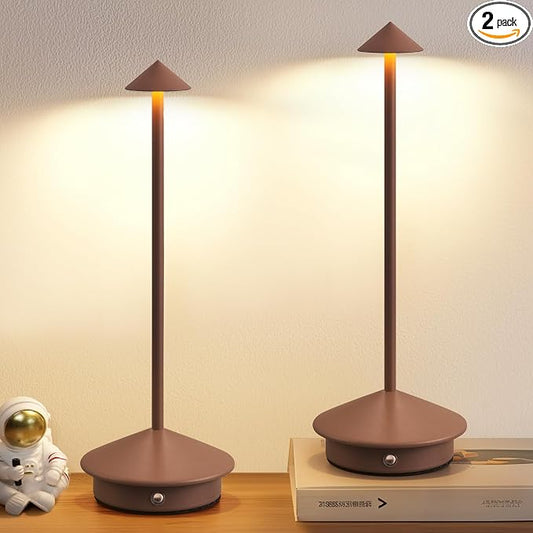 Modern Cordless Table Lamp Set of 2, Portable LED Desk Lamps, 5000mAh by NEWSEE