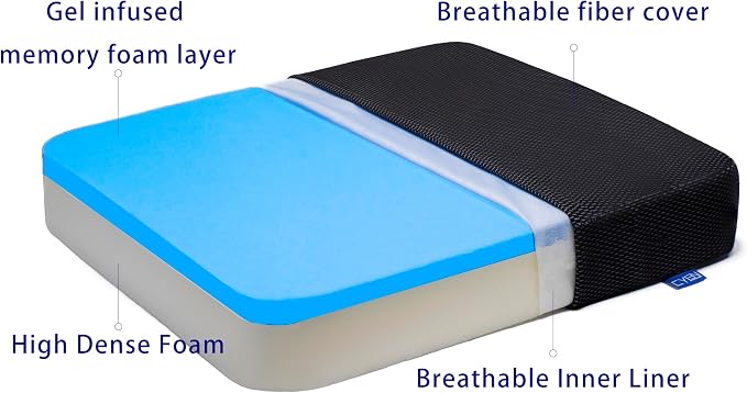 Ifoam Gel Infused Memory Foam Layer Wheelchair Cushion - Image 3