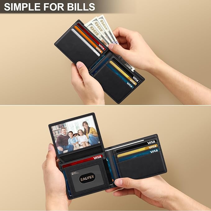 Wallet for Men Slim RFID Blocking Leather Credit Card Holder Wallet for 14 Cards - Image 5