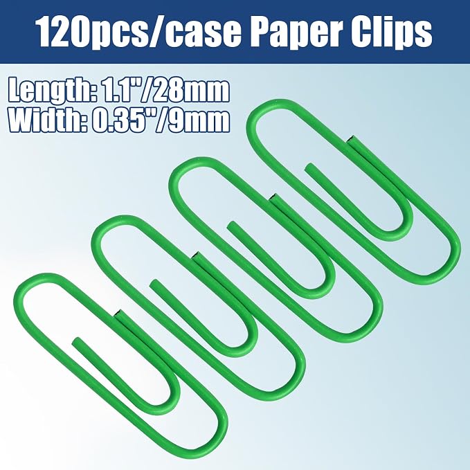 Luomorgo 120 Pcs Green Paper Clips - Image 2