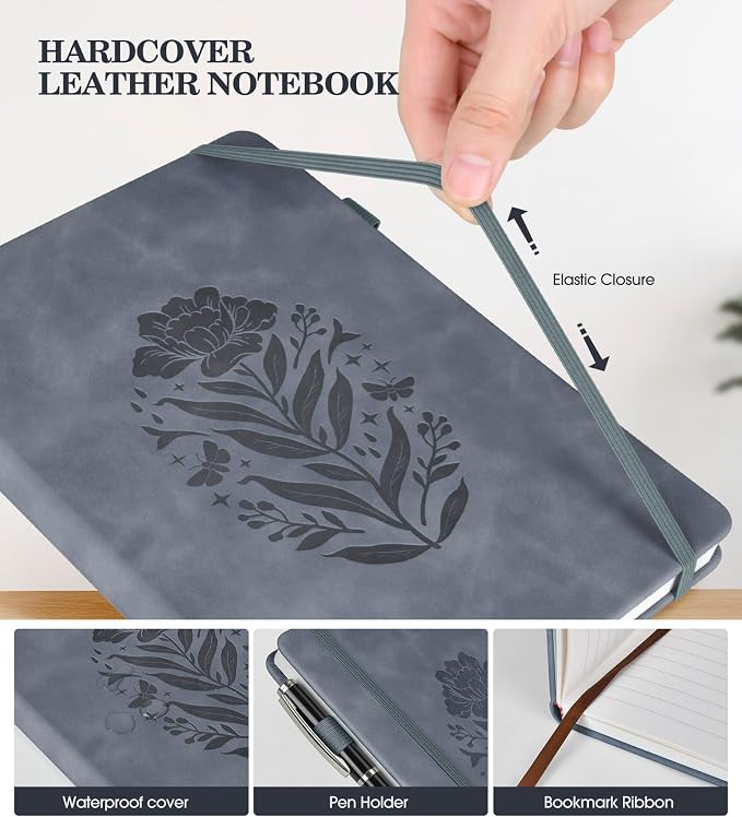 Lined Journal Notebook for Men Women, A5 Leather Journals for Writing, 200 - Image 4
