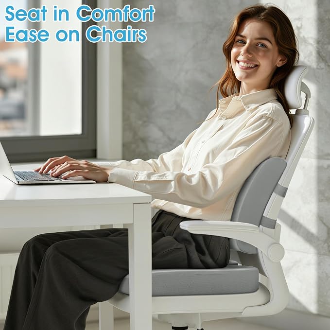 CushZone Ergonomic Seat Cushion & Lumbar Support Pillow - Image 2