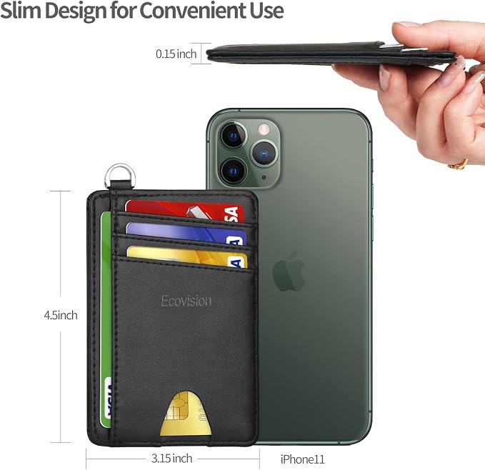 Slim Minimalist Front Pocket Wallet, RFID Blocking Credit Card Holder Wallet - Image 7