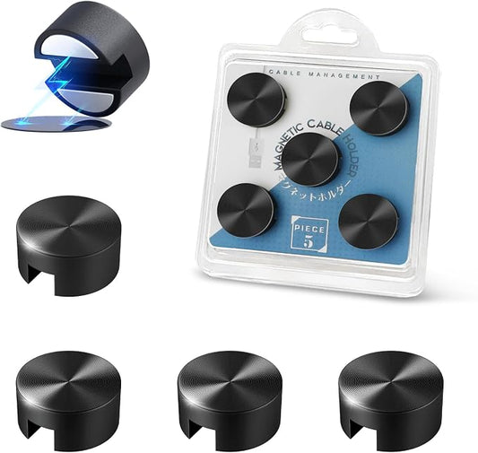 Magnetic Cord Holder Metal Black, Maveek Silicone Cable Clips Magnet Wire by Maveek