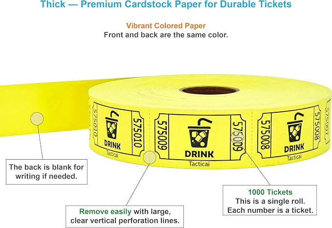 Tacticai 1000 Raffle Tickets, Single Roll - Image 2