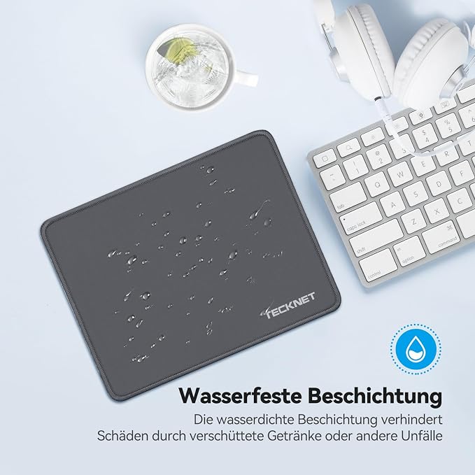TECKNET Mouse Pad with Anti-fray Stitchin, Waterproof Surface & Non-Slip Rubber - Image 3