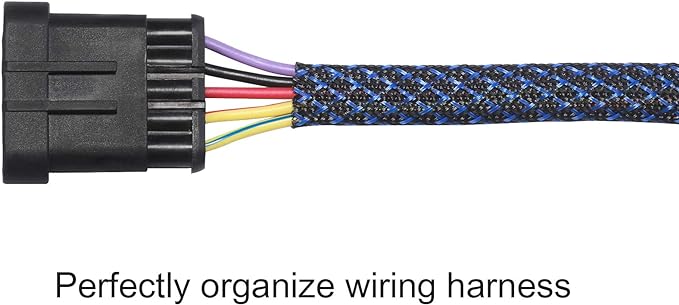 100ft - 3/8 inch PET Expandable Braided Sleeving – BlackBlue – Alex Tech - Image 3