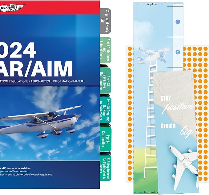 FAR/AIM 2024 Tabs, Color-Coded and Laminated Index Tabs for Private Pilot's License, FAA VFR, 90 Pre-Printed and 10 Blank Tabs (Book Not Included)-DeskLoop Office