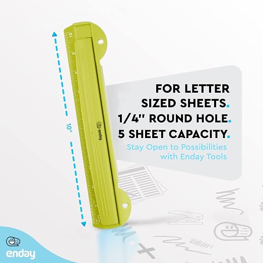 3 Hole Punch Green, Portable Hole Puncher - Image 5