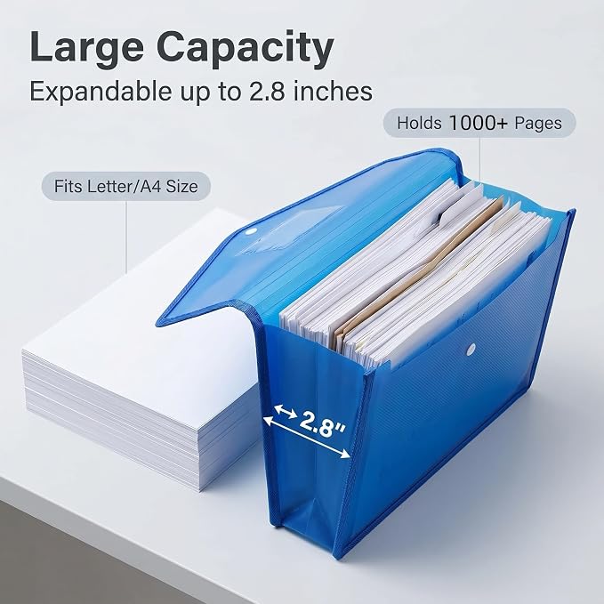 7 Pack Plastic Expanding File Folders - Image 6