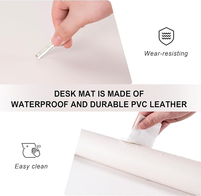 CADONO Leather Desk Pad Protector, Non-Slip PU Leather Large Mouse Pad - Image 3