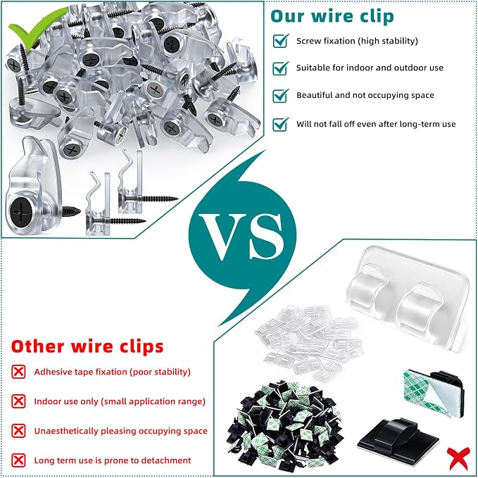 Hooks for Outdoor String Lights Clips, Christmas Light Clips Weatherproof - Image 6