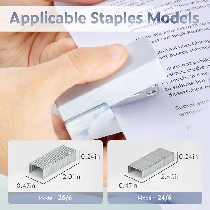 NUSIGN Mini Stapler with 830 Staples, Small Cute Desk Staplers, 25 Sheet - Image 3