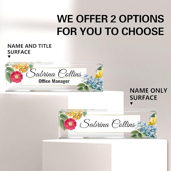 Name Plate for Desk, Desk Name Plate Personalized, Acrylic Desktop Accessories - Image 2