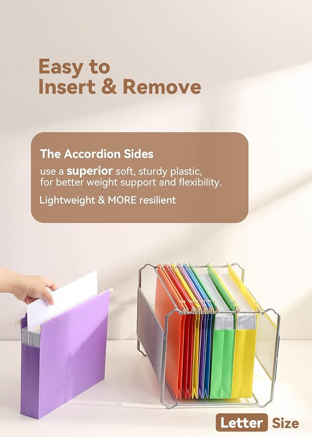 SortRax Plastic Extra Capacity Hanging File Folders, Heavy Duty - Image 3