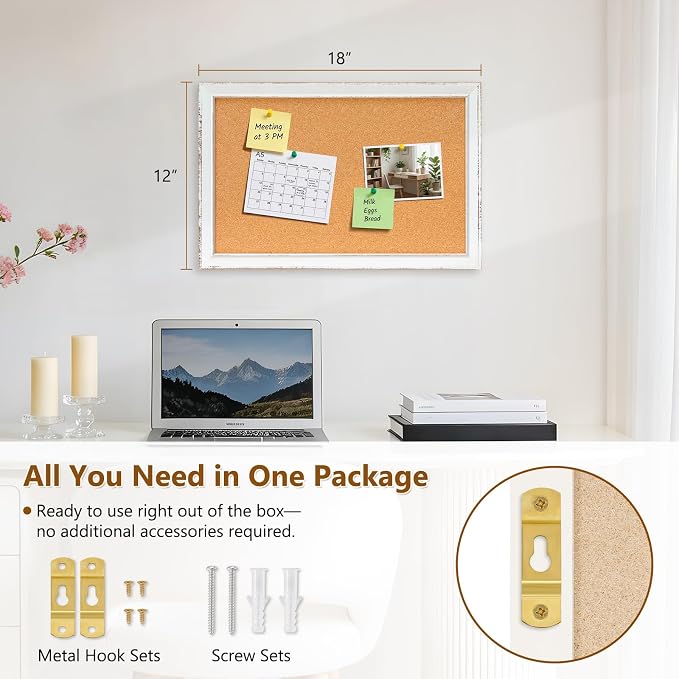 DOLLAR BOSS Distressed White Cork Board - Image 3