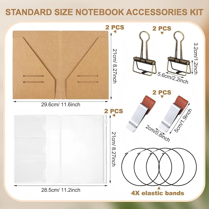 Travelers Journal Notebook Accessories Kit Include Travel Kraft File Folder - Image 2