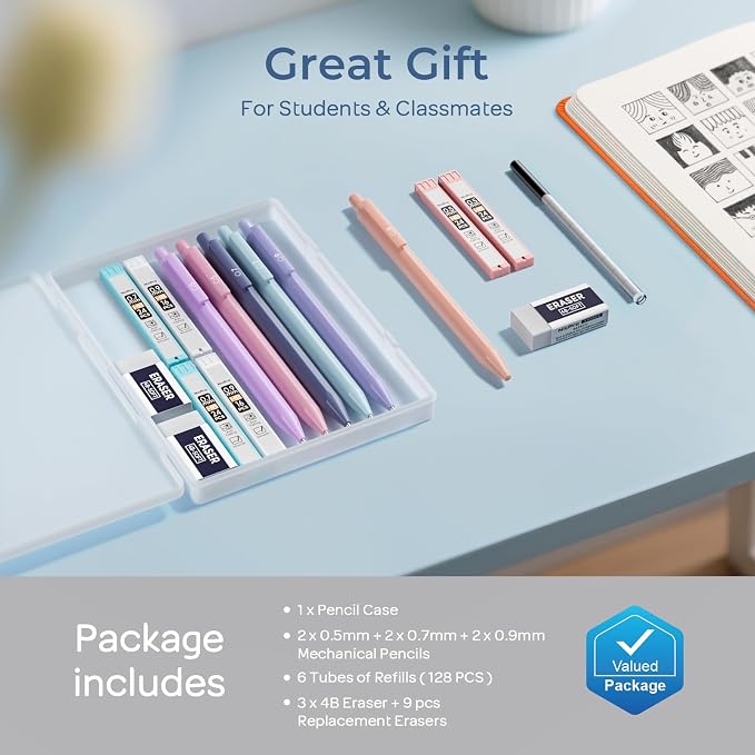 Nicpro 6PCS Pastel Mechanical Pencil Set - Image 6