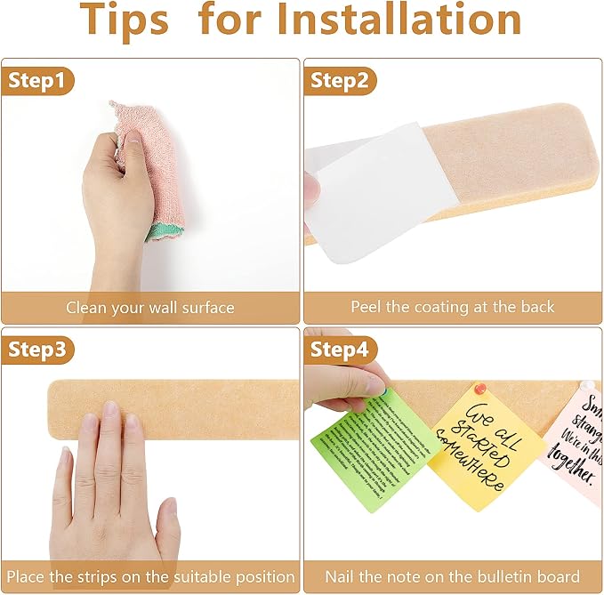5 Pack Felt Pin Board Bar Strips Bulletin Board - Image 2