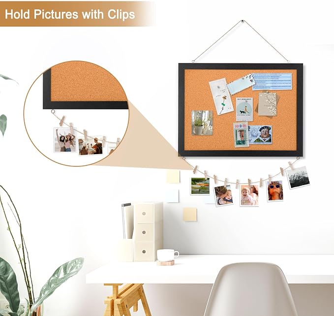 Double-Sided Small Wood Framed Cork Board - Image 5
