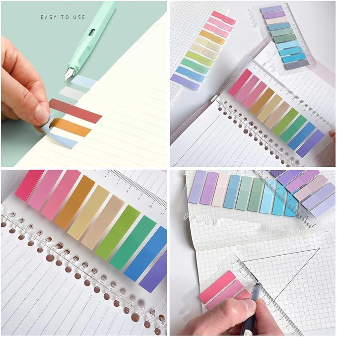 ELII Sticky Tabs 2400pcs - Colored Writable & Repositionable Page Markers-DeskLoop Office