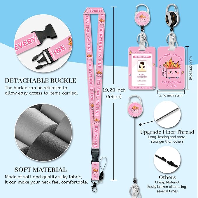 Hancynir Lanyards for Id Badges, Dumpster on Fire Badge Holder - Image 4