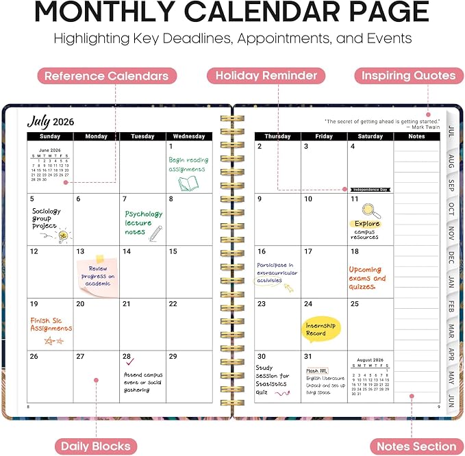 Planner 2026-2027, Academic Year Weekly and Monthly Calender Planner, from Jul - Image 2