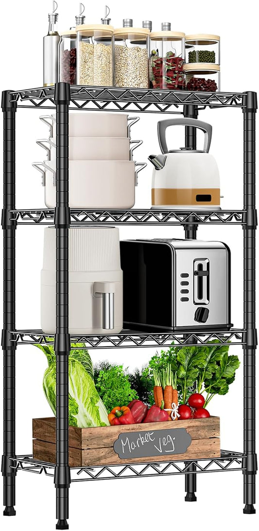 M MZG 1000 lbs 4 Tier Shelf Metal Storage Shelves Wire Rack Closet Organizers by MEIGAOPLASTICANDMETALHKCOLIMITED