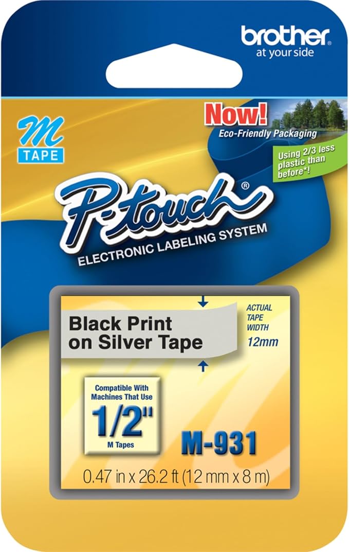 Brother Genuine P-Touch M-931 Tape, 1/2" Wide Standard Non-Laminated Tape - Image 8
