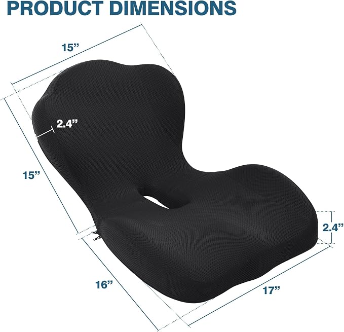 Office Chair Cushion with Lumbar Support Pillow Memory Foam Seat Cushions - Image 6
