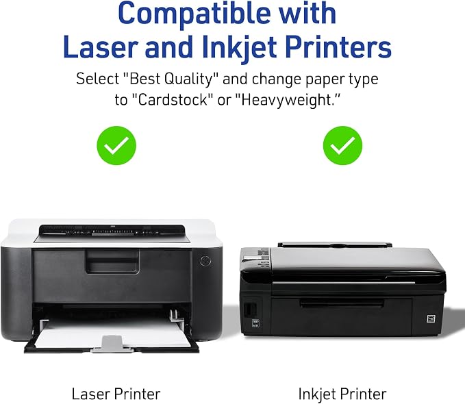 Avery Printable Index Cards, Sure Feed Technology, Matte White, Laser & Inkjet - Image 10