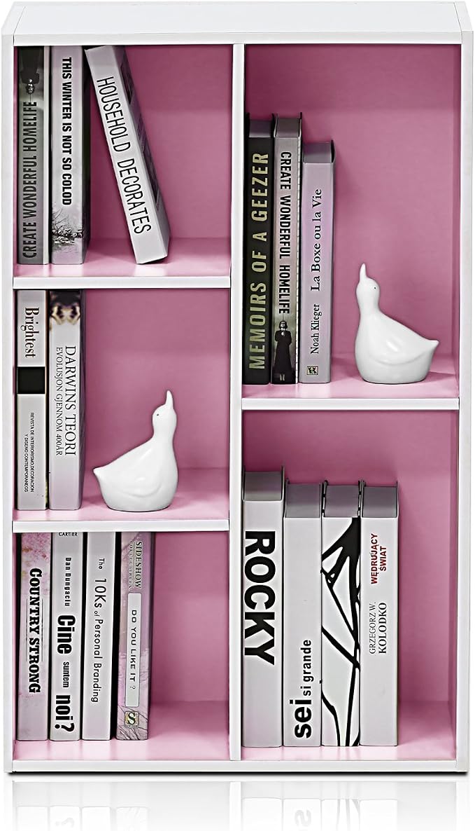 Furinno LUDER Book Shelf, 5-Cube Bookshelf, Reversible Bookcase, 9.4 x 19.5 x - Image 6