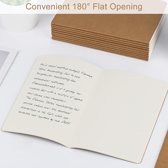 ZCZN 5 Pack A5 Kraft Notebooks Bulk, 8.15x5.5 Inches Blank Journaling Notebooks - Image 5