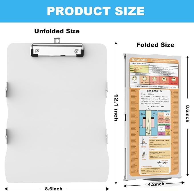 Clipboards Nursing Clipboard Trifold Foldable, 3 Layers Aluminum Nurse - Image 2