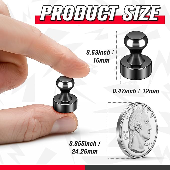 FINDMAG Magnets for Fridge, Strong Whiteboard Magnet, Ultimate Bulk Push Pins - Image 2
