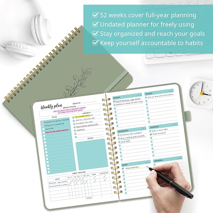 Taja Undated Weekly Planner, Weekly To Do List Notebook - Image 3