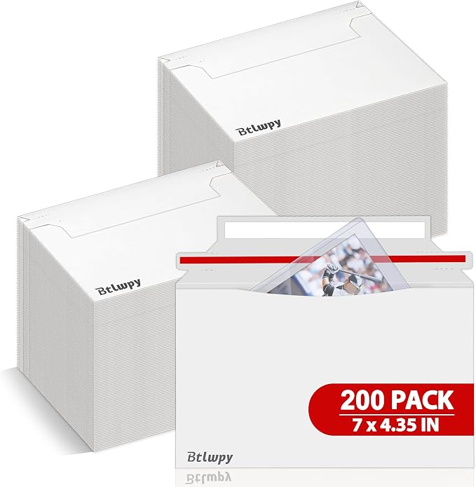 200 Pack Trading Card Envelopes, 7 x 4.35 Inches Self-Adhesive Card Mailers by Unknown