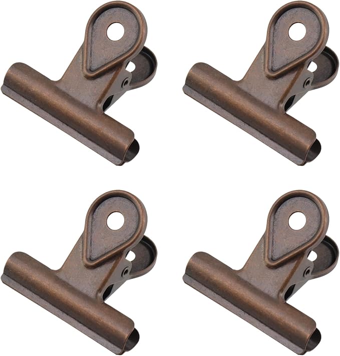 Xiaoyztan Mini Clips, 40mm Wide Red Bronze Bulldog Clips Paper Clip Binder Bull by Welcometoxiaoyztan