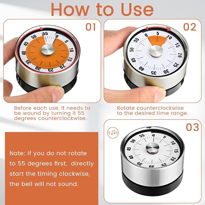 6 Pcs 60 Minute Visual Kitchen Timer Small Classroom Timers - Image 3