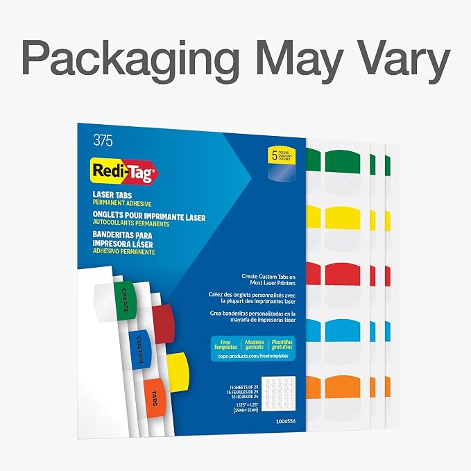 Redi-Tag Laser Printable Tabs, Permanent Index Tabs, Customizable Adhesive - Image 7