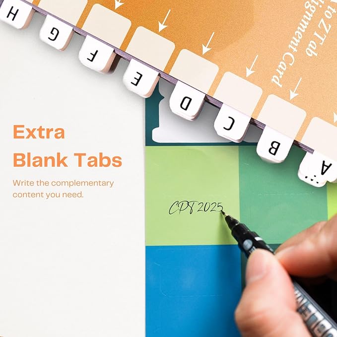 Index Tabs for CPT 2025 Professional Edition, Laminated and Color Coded CPT 2025 Code Book Tabs with Easy Installation and Aesthetic Design.-DeskLoop Office