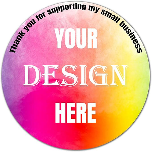 Custom 100-500 Stickers with Any Image Logo and Text. Business Logo Thank You by LAUKIYE