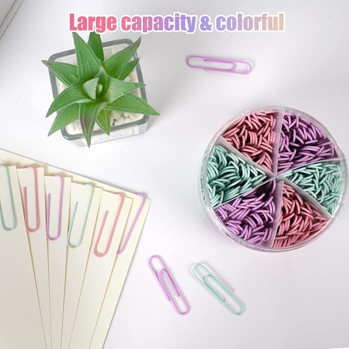 Macaron Colored Paper Clips, Large Paper Clip - Image 3