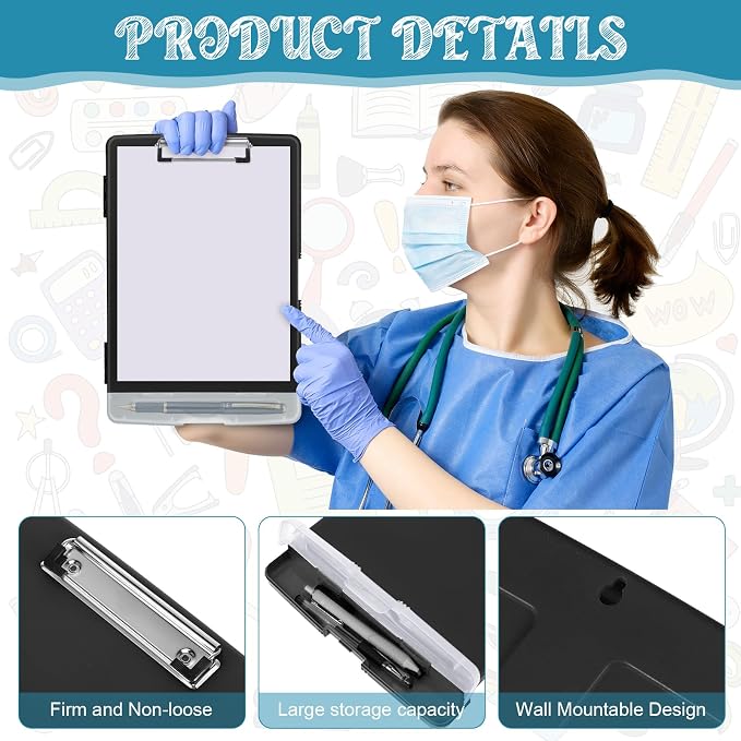 Crtiin 12 Pcs Colored Clipboard - Image 3