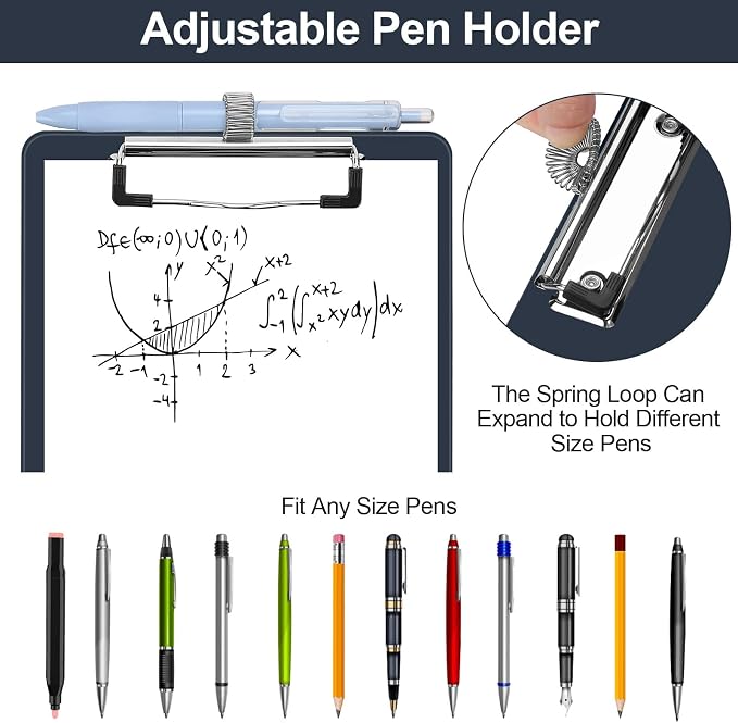 Meiikun Small Clipboard with Storage, A5 Clipboards with Pen Holder, Half - Image 3