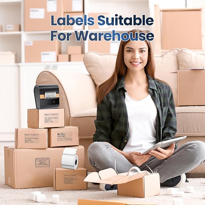 M100 Clear Thermal Label 1.57'' x 1.18'' (40 x 30 mm), Multi-Purpose Adhesive Transparent Thermal Labels Compatible with Label Maker M110/ M220/ M221/ M120/ M260/M150/M250, 230 Labels/Roll-DeskLoop Office