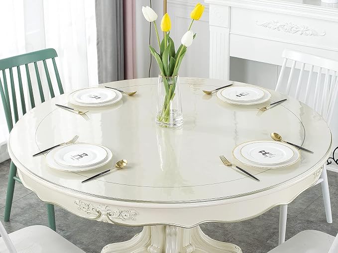 Deep Dream 1.5mm Thick 48 Inches Clear Round Table Protector, Round Table Cover by DeepDream